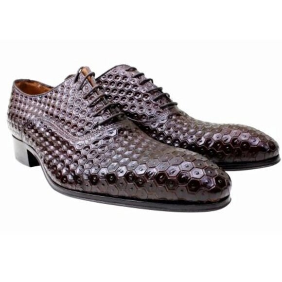 Italian Handmade Men\'s Leather Shoe / Baye Brown Oxford Mens Dress Shoes / Men’s main image 4